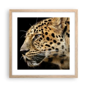 Poster in light oak frame - Calm, Focused, Ready - 40x40 cm