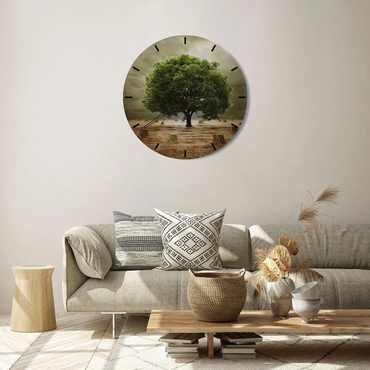 Wall clock - Clock on glass - Entire Hope - 30x30 cm