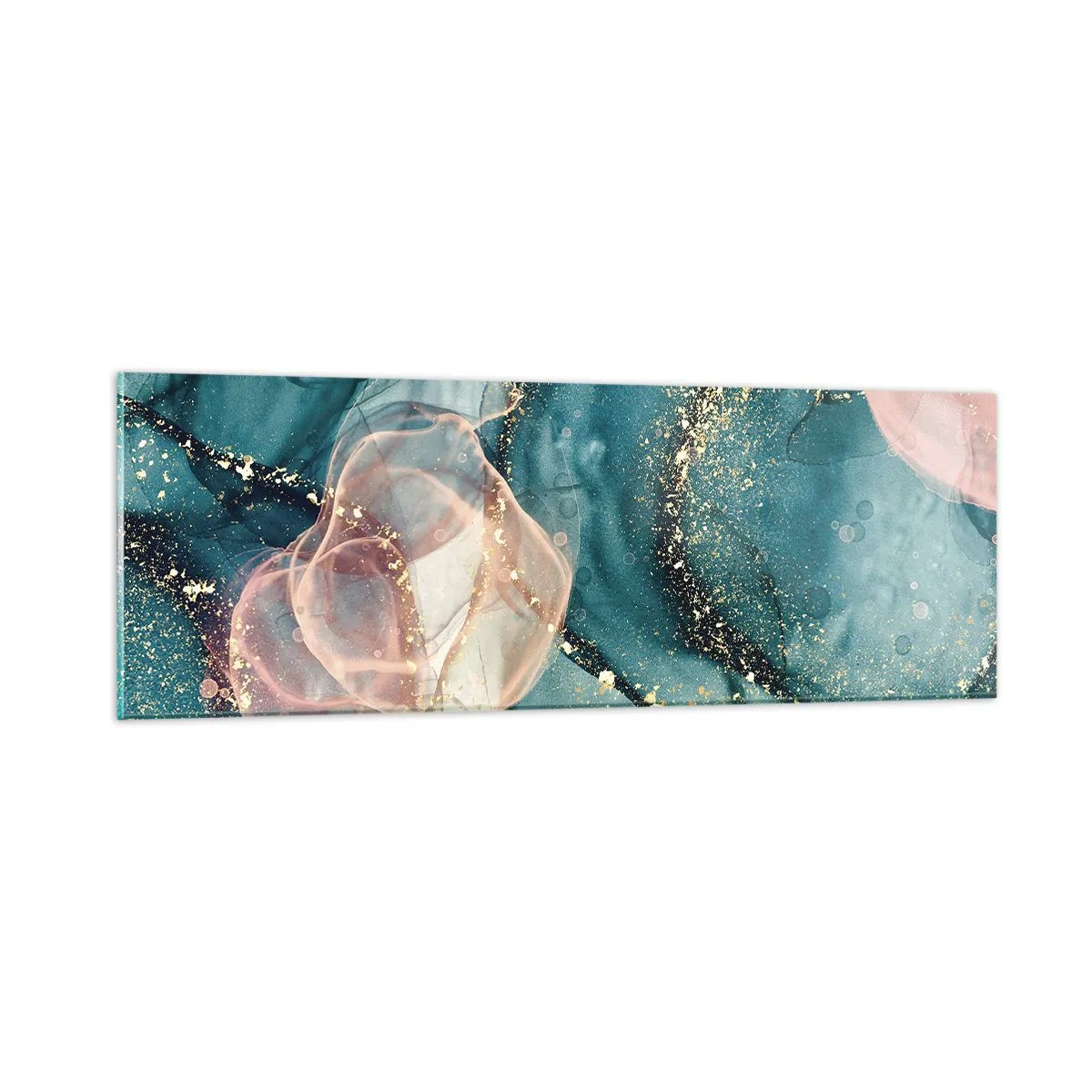 Glass picture - Silm Blue, Tulle Pink - 90x30 cm