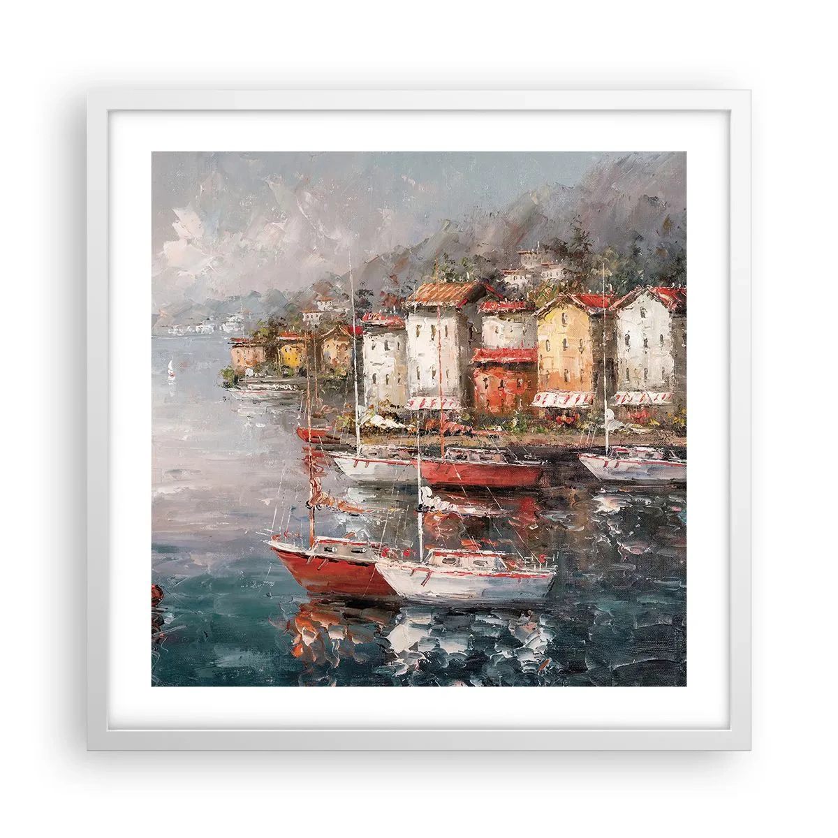Poster in white frmae - Romantic Marina - 50x50 cm