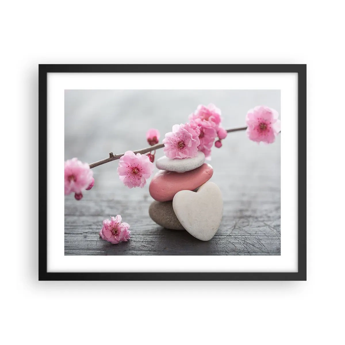 Poster in black frame - Bliss with Cherry Blossom - 50x40 cm