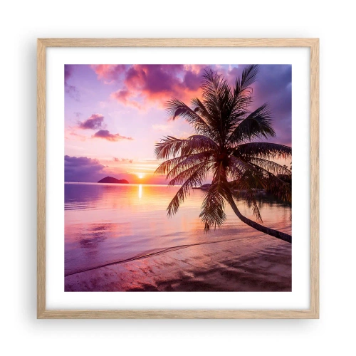 Poster in light oak frame - Bliss up to the Horizon - 50x50 cm