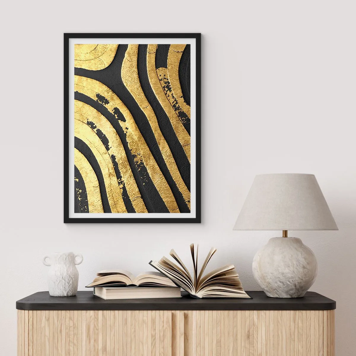 Poster in black frame - Everything Flows - 30x40 cm