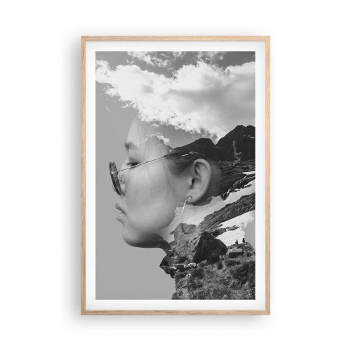 Poster in light oak frame - Cloudy Portrait - 61x91 cm