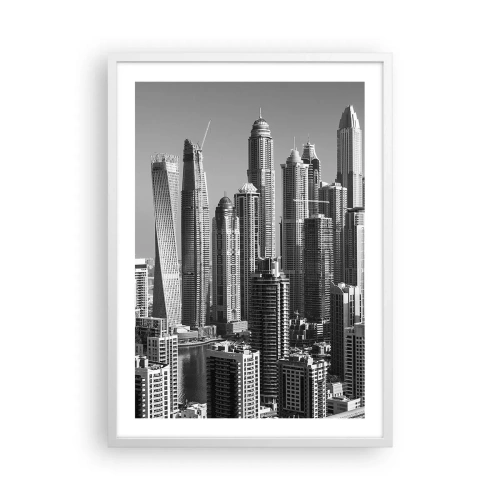 Poster in white frmae - City over a Desert - 50x70 cm