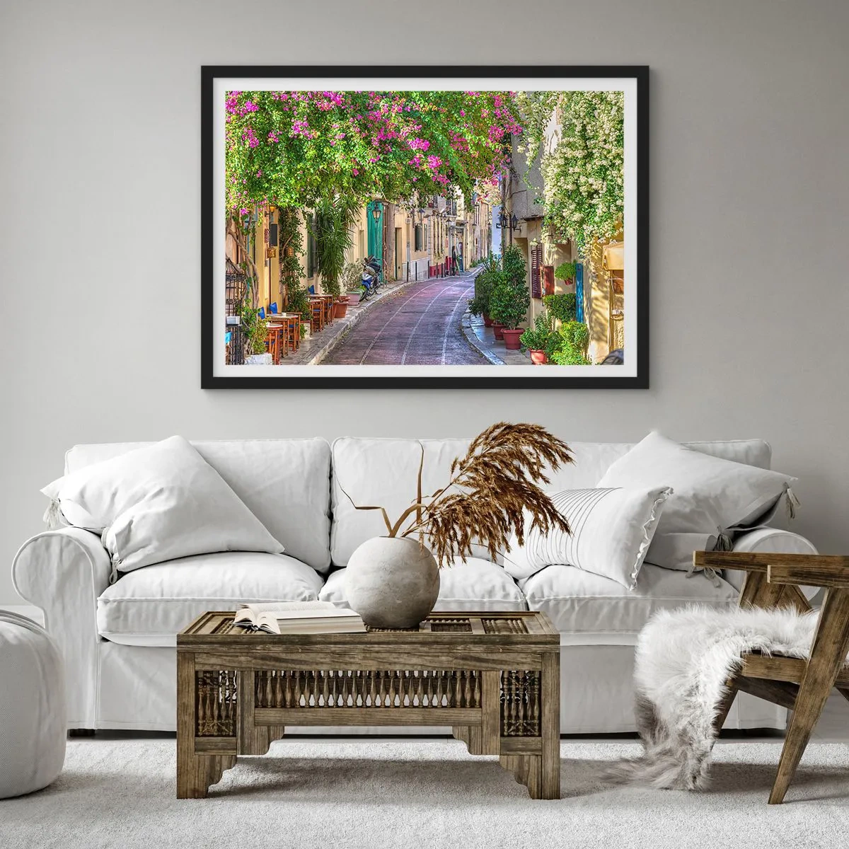 Poster in black frame - Blooming Alley - 70x50 cm