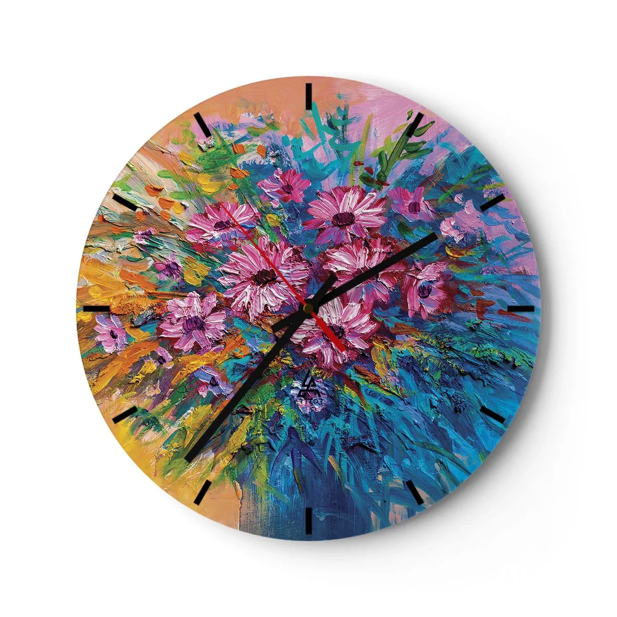 Wall clock - Clock on glass - Energy of Life - 40x40 cm