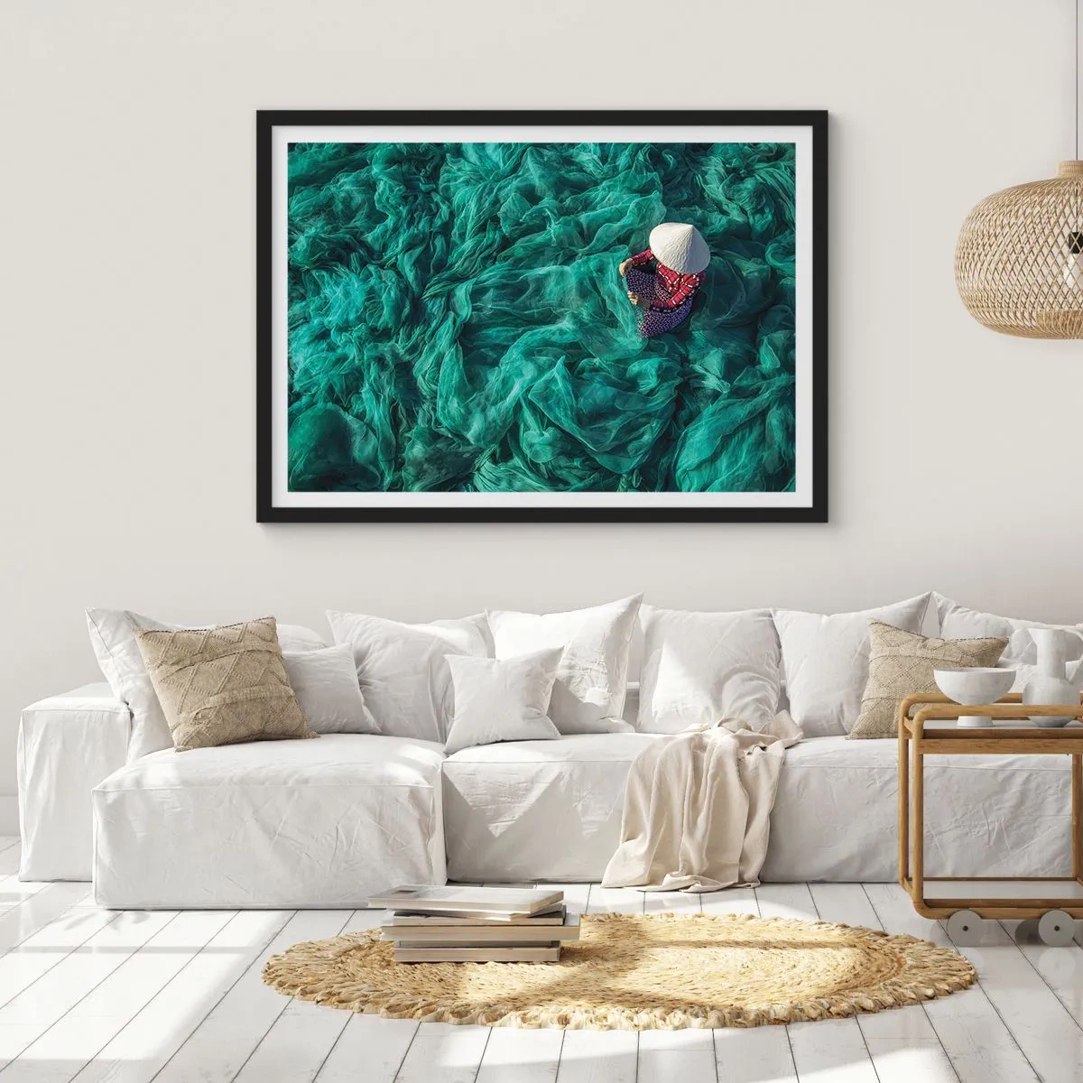 Poster in black frame - In the Sea of Nets - 70x50 cm