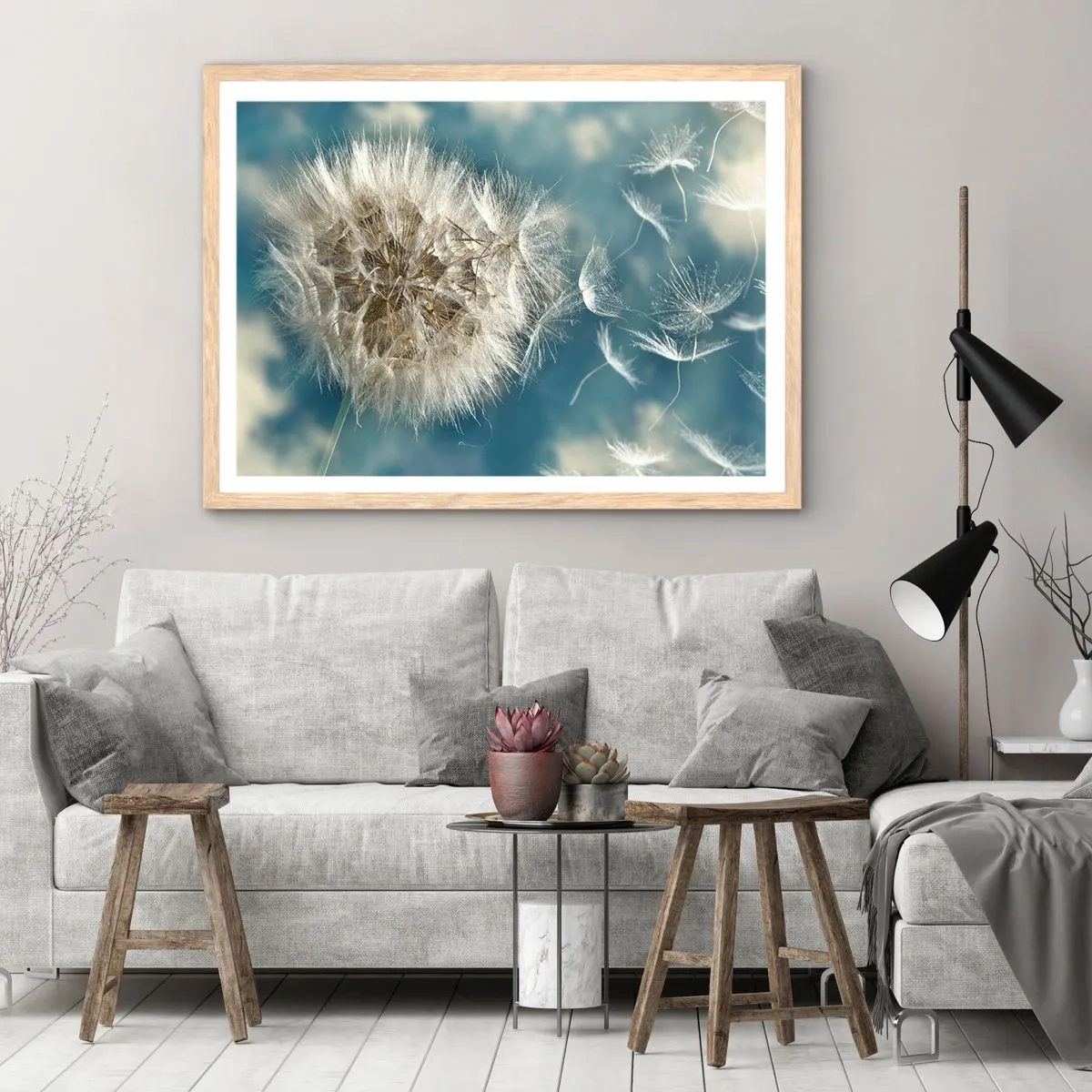 Poster in light oak frame - Breath of an Angel - 70x50 cm