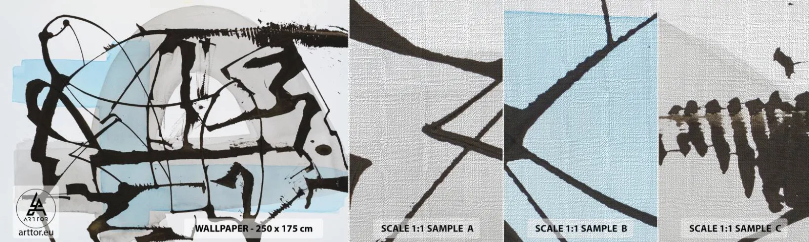 Photo Wallpaper Sample Premium Canvas - After All Blue - Abstraction, Piece, Chaos - 100x30 cm