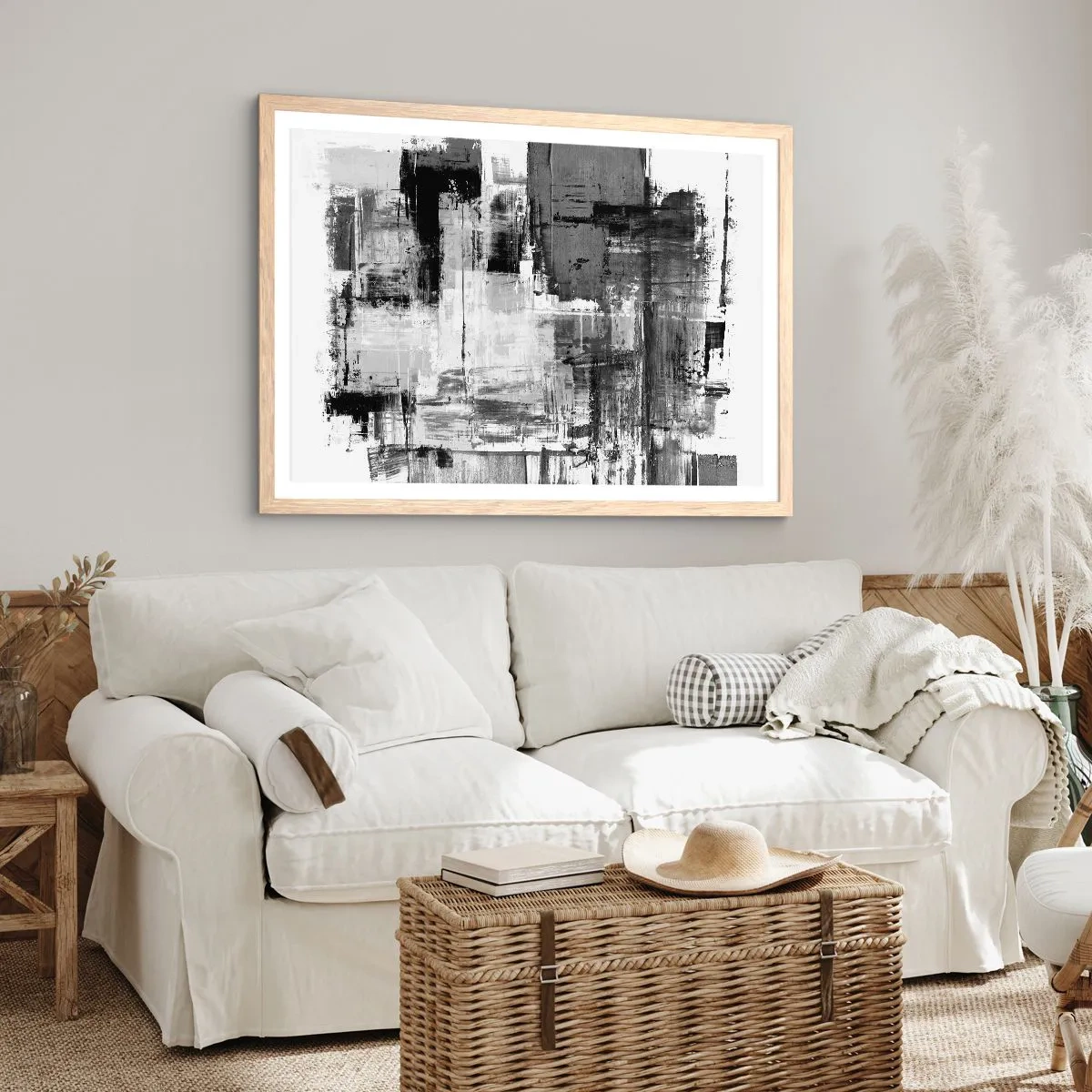 Poster in light oak frame - Grey is Beautiful - 91x61 cm