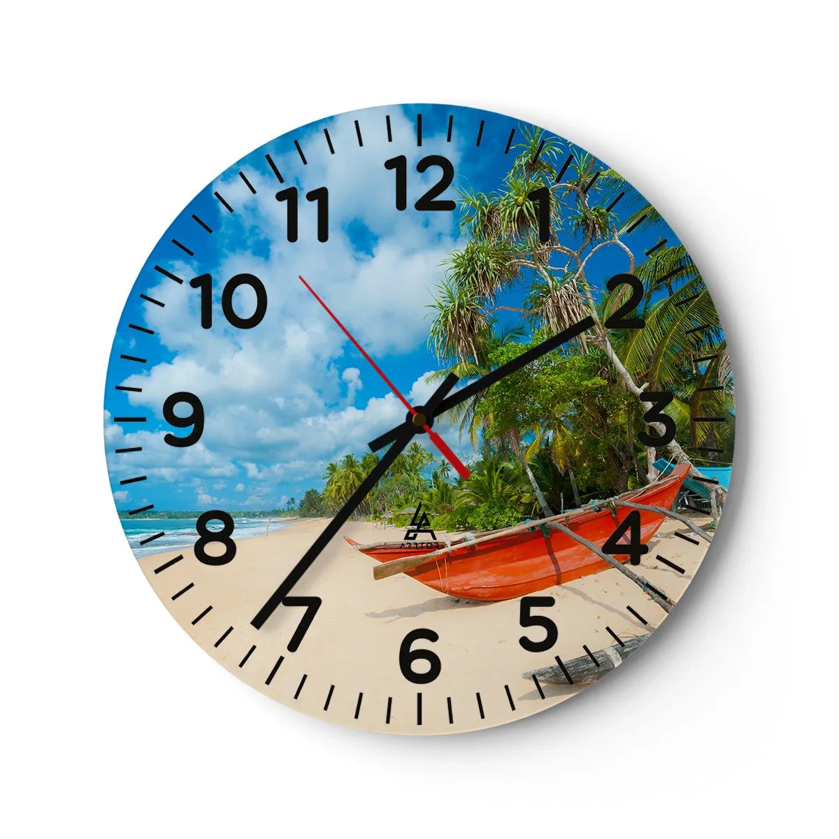 Wall clock - Clock on glass - Charm of the Tropics - 40x40 cm