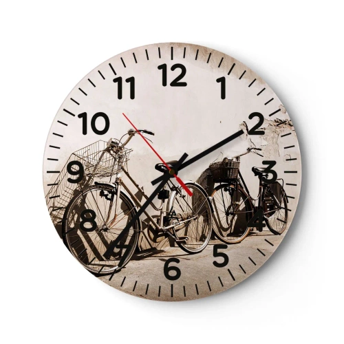 Wall clock - Clock on glass - Unforgetable Charm of the Past - 30x30 cm