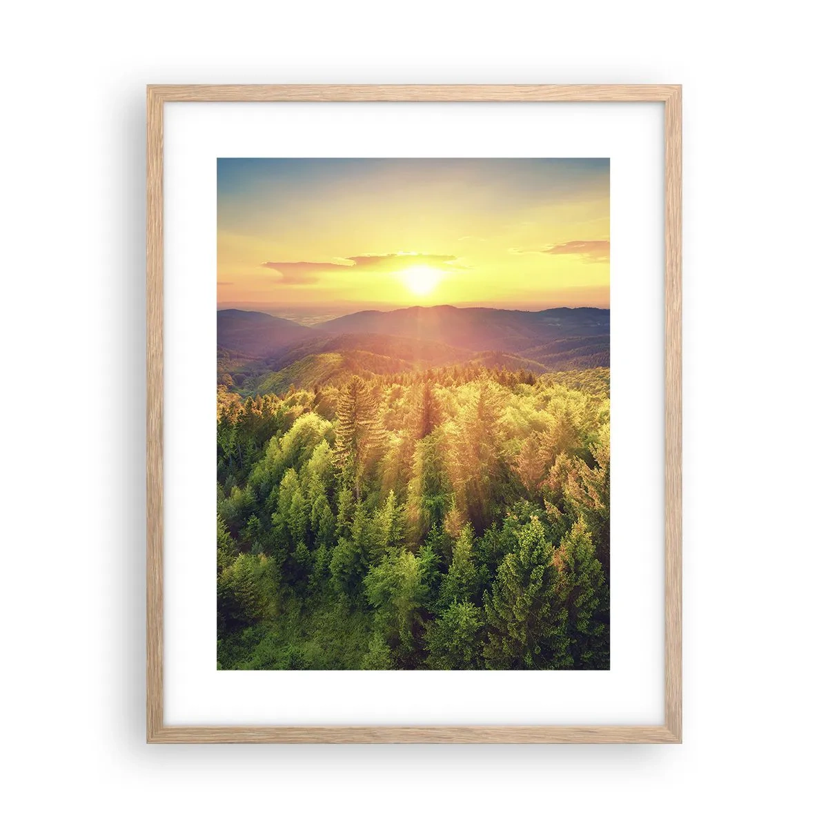 Poster in light oak frame - Peaks and Summits - 40x50 cm