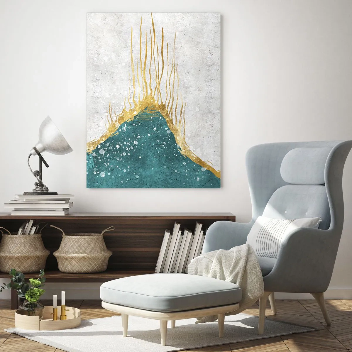 Glass picture - Golden Tide - 50x70 cm