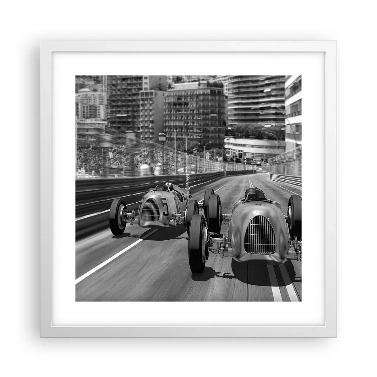 Poster in white frmae - Long Time Ago in Monte Carlo - 40x40 cm