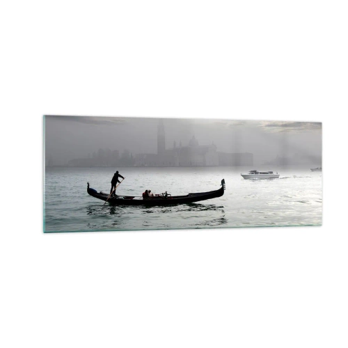 Glass picture - Fairytale City from Water and Fog - 140x50 cm