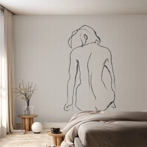 Self-Adhesive Photo Wallpaper Deluxe Sticker - Woman Nude - Act, Line, Drawing - 450x315 cm