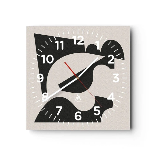 Wall clock - Clock on glass - For Self-construction - 30x30 cm