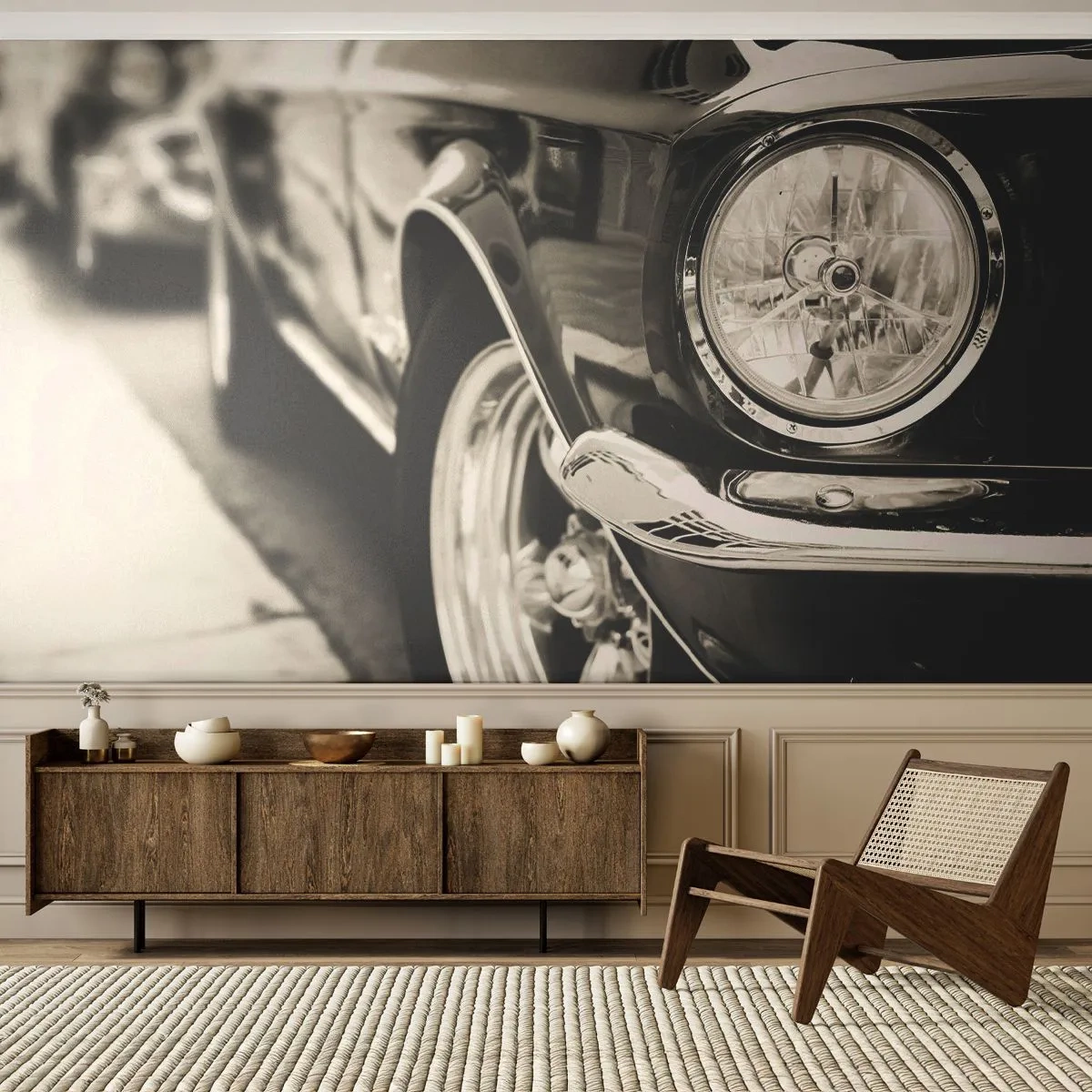 Photo Wallpaper Premium Canvas - Lasting Shine - Car, Car, Classic - 250x175 cm