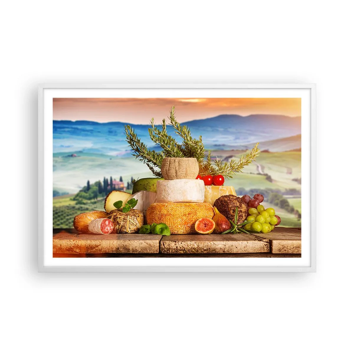 Poster in white frmae - Italian Joie de Vivre - 91x61 cm