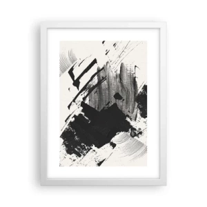 Poster in white frmae - Abstract - Expression of Black - 30x40 cm
