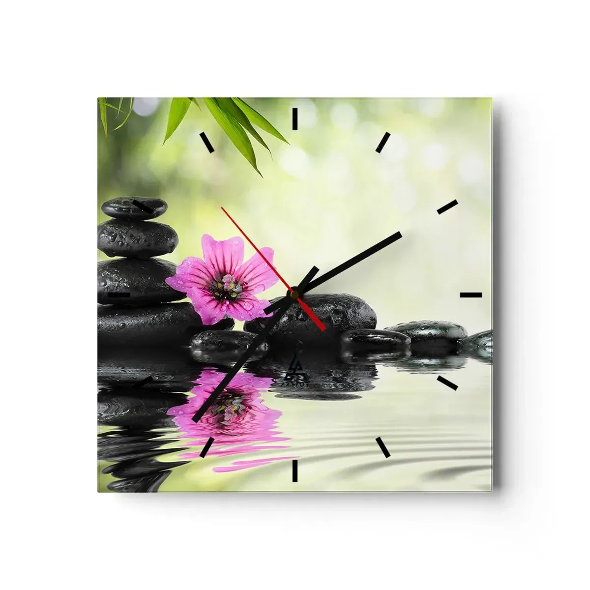 Wall clock - Clock on glass - Time for the Soul - 40x40 cm