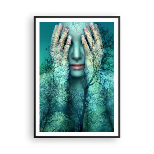 Poster in black frame - Submerged in Blue - 70x100 cm