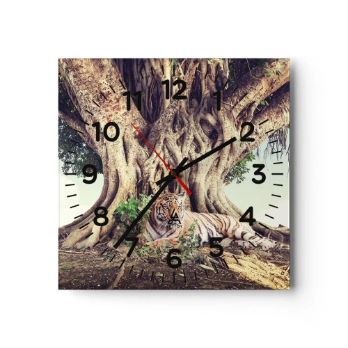 Wall clock - Clock on glass - View from the Genesis - 30x30 cm