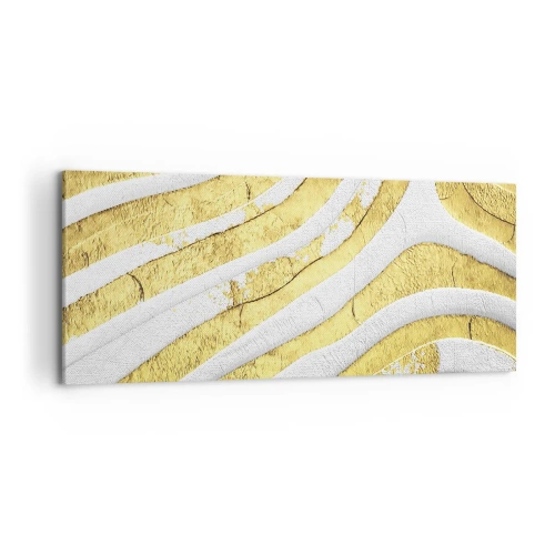 Canvas picture - Composition in White and Gold - 100x40 cm
