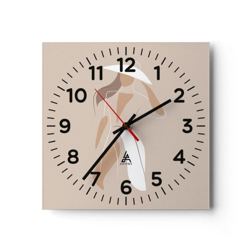 Wall clock - Clock on glass - Fashion Is Fun - 30x30 cm