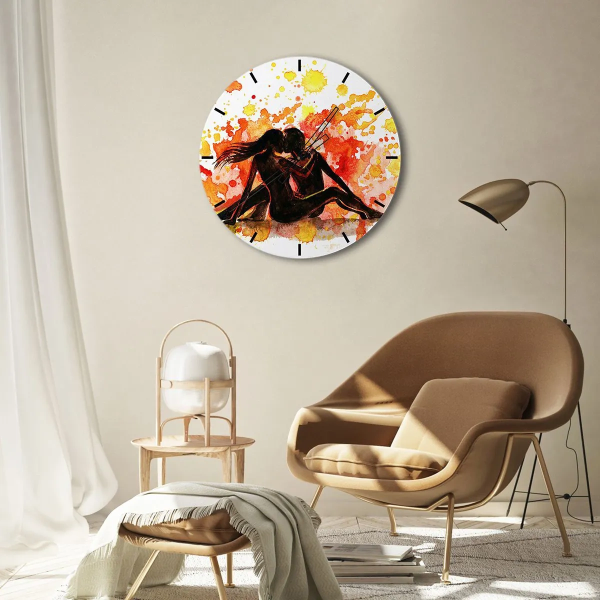 Wall clock - Clock on glass - And There Was Light - 30x30 cm