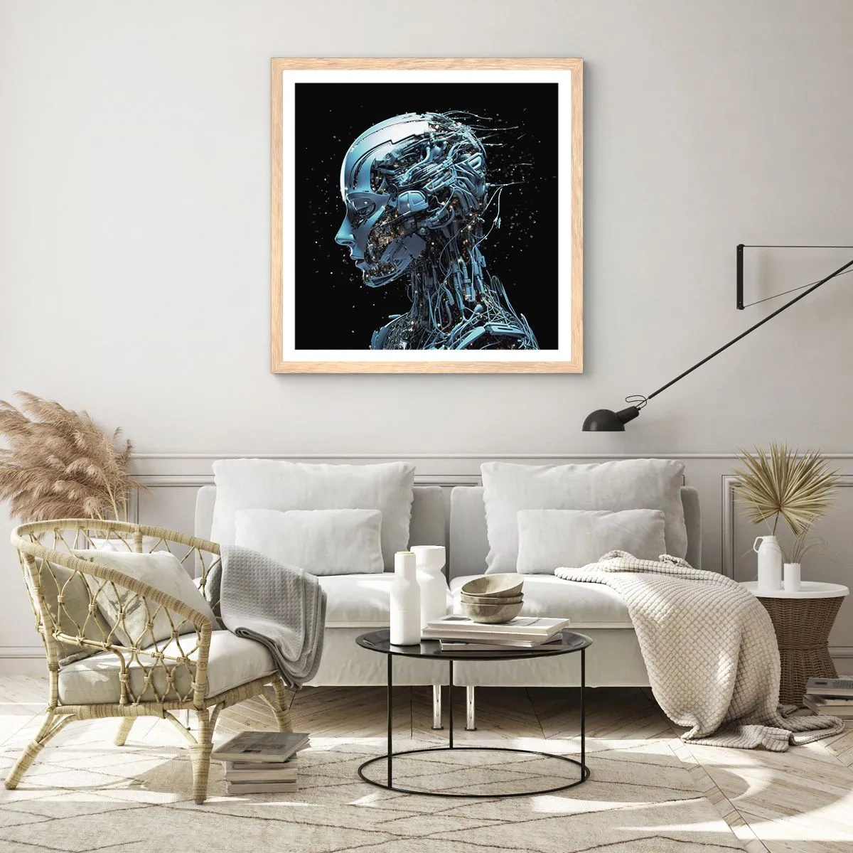 Poster in light oak frame - Technology Is a Woman - 60x60 cm