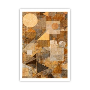 Poster - Cubist Study in Brown - 70x100 cm