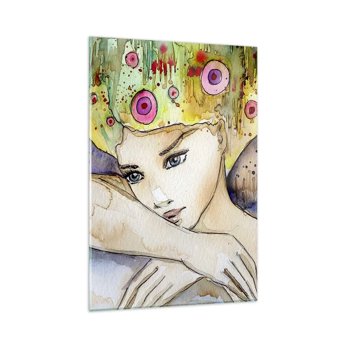 Glass picture - Butterfly Princess - 80x120 cm