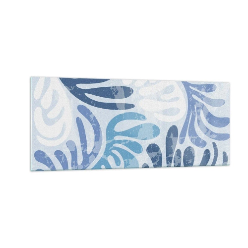 Glass picture - Blue Ferns - 100x40 cm