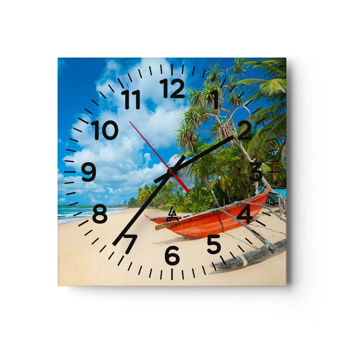Wall clock - Clock on glass - Charm of the Tropics - 40x40 cm