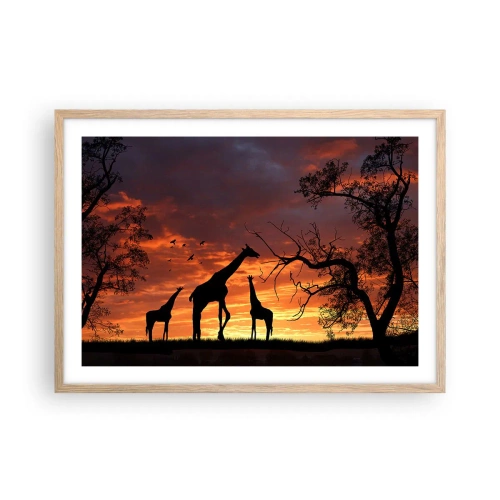 Poster in light oak frame - Small Dinner among Close Ones - 70x50 cm