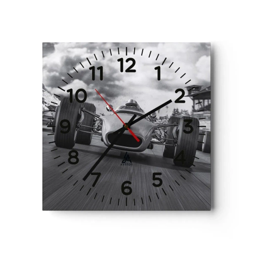 Wall clock - Clock on glass - There is Power! - 30x30 cm