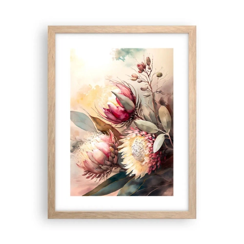 Poster in light oak frame - Profile and En Face - 30x40 cm