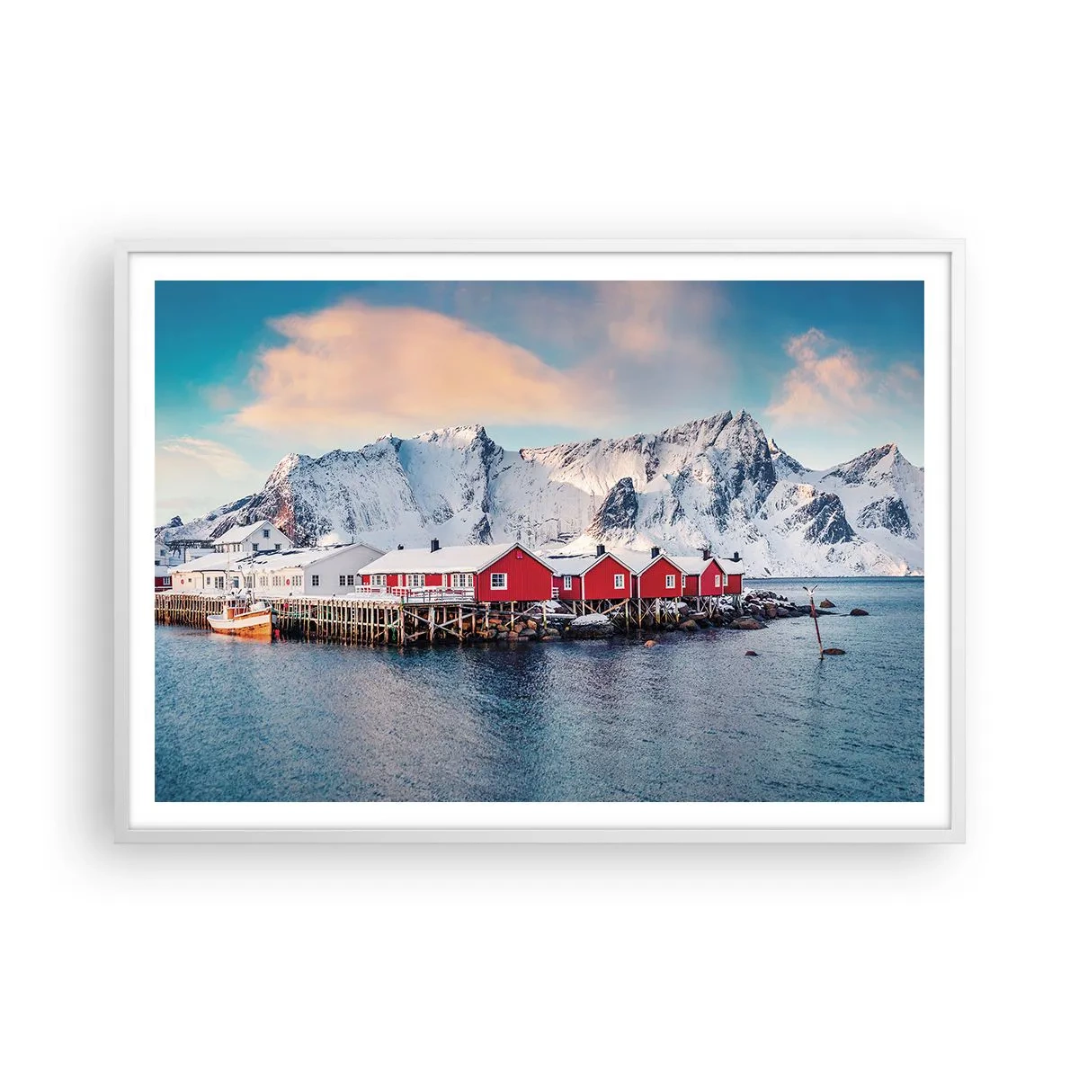 Poster in white frmae - Northern Retreat - 100x70 cm