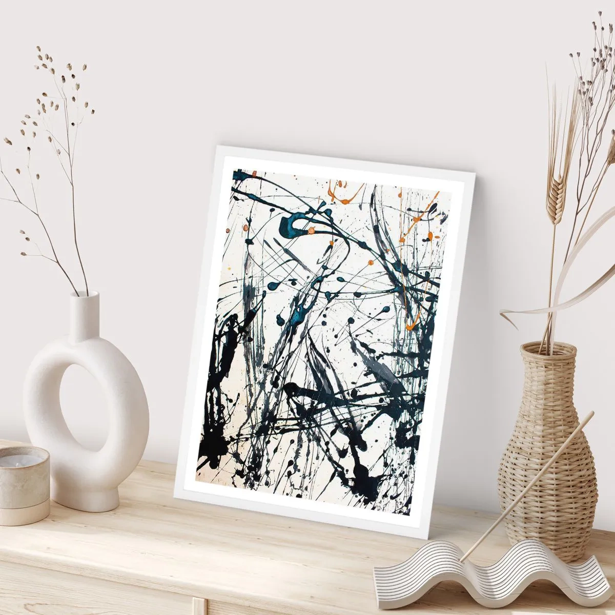 Poster in white frmae - Expressionist Abstract - 50x70 cm