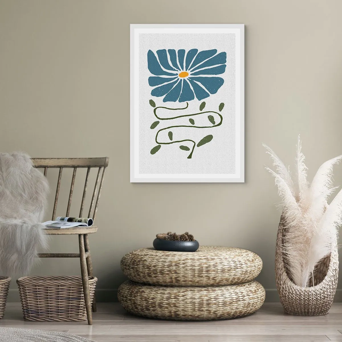 Poster in white frmae - Twig to Flower - 40x50 cm