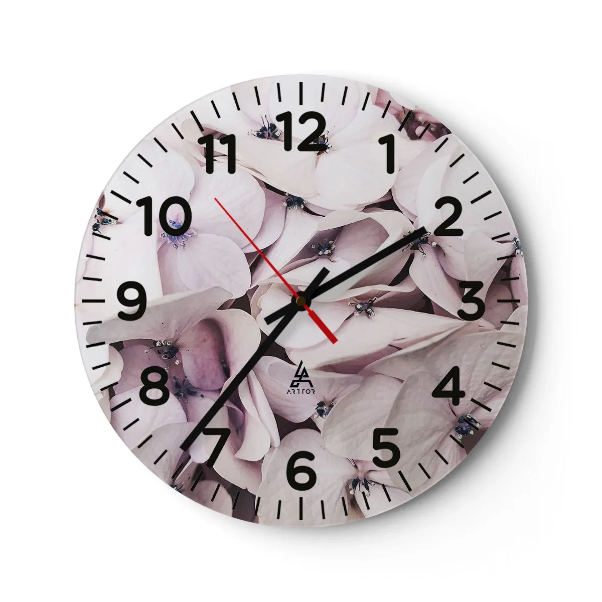 Wall clock - Clock on glass - In the Flood of Flowers - 40x40 cm