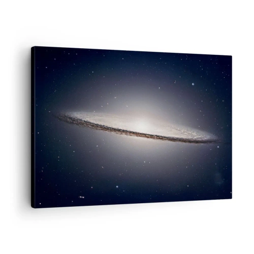 Canvas picture - A spiral galaxy against the backdrop of starry space - 70x50cm - A Long Time Ago in a Distant Galaxy - Modern wall decoration for the living room and bedroom ARTTOR