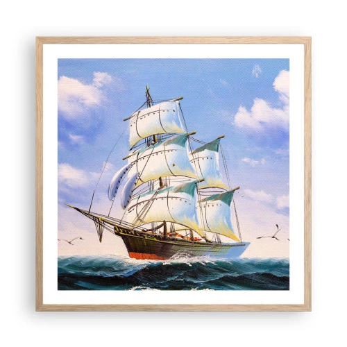 Poster in light oak frame - Proudly with Wind - 60x60 cm