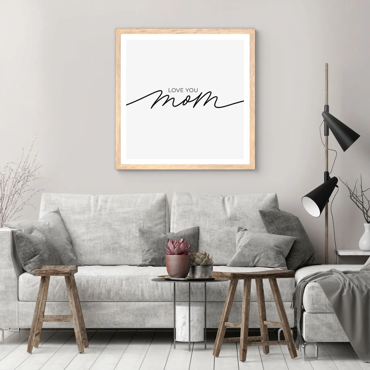 Poster in light oak frame - Great Emotion - 30x30 cm