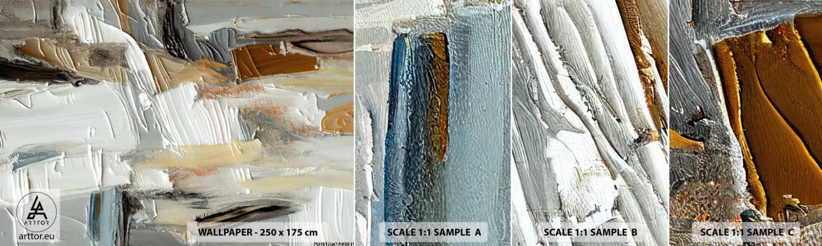 Photo Wallpaper Sample Self-Adhesive Deluxe Sticker - Layers of Colour - Piece, Paint, Painting - 100x30 cm