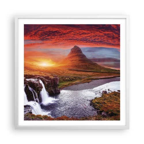 Poster in white frmae - View of Middle-Earth - 60x60 cm