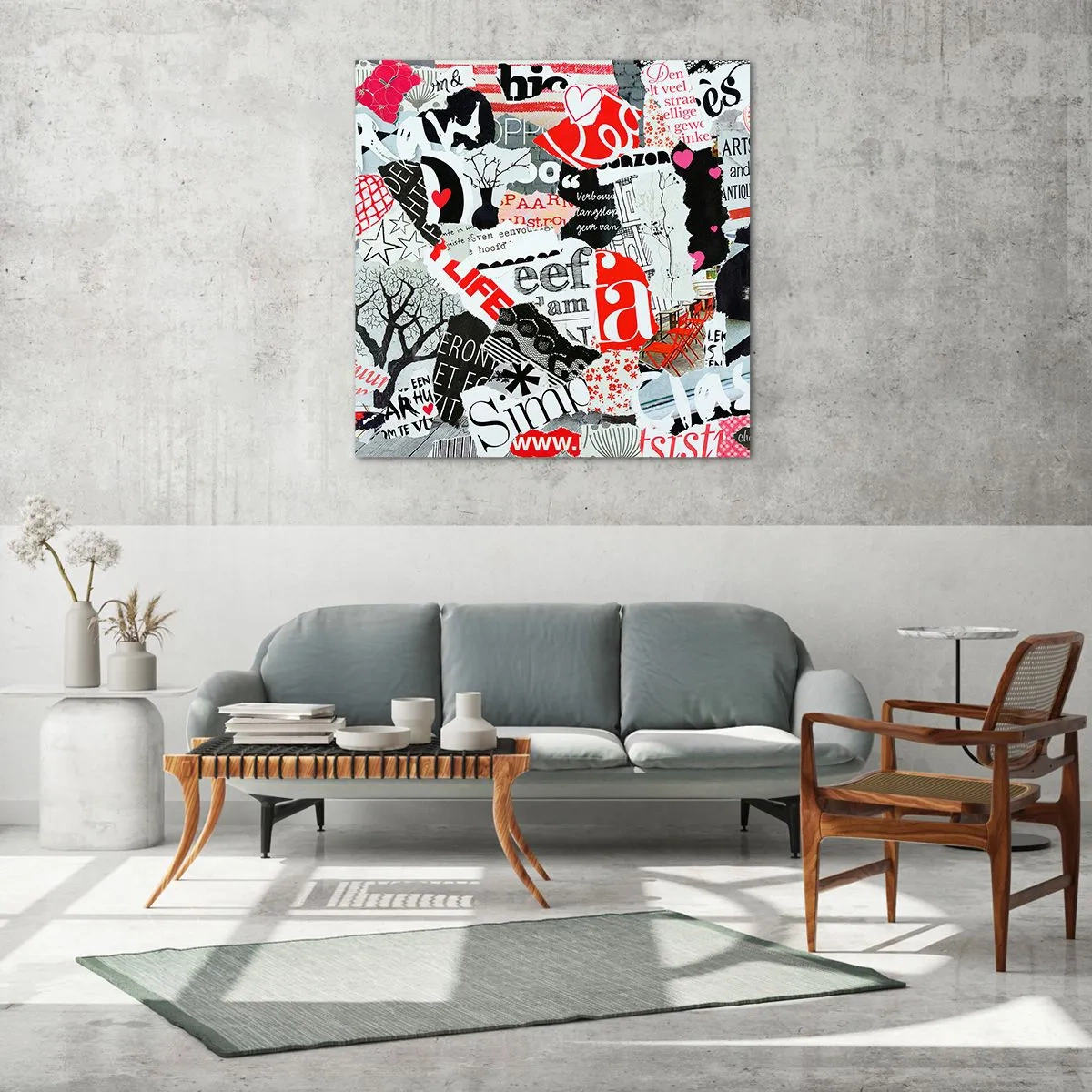 Glass picture - Hipster's Collage - 60x60 cm